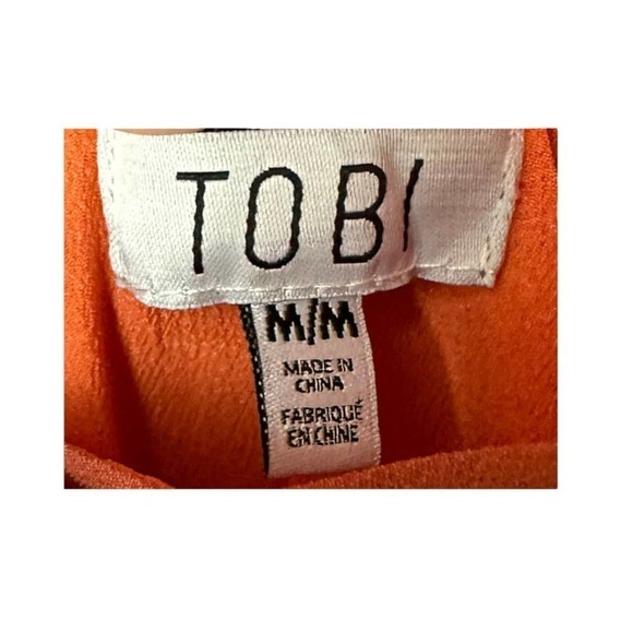 TOBI Off the Shoulder Deep V Neck Maxi Wrap Dress in with Slit Burnt Orange - Picture 5 of 7